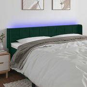 LED uzglavlje tamnozeleno 163x16x78/88 cm baršunasto