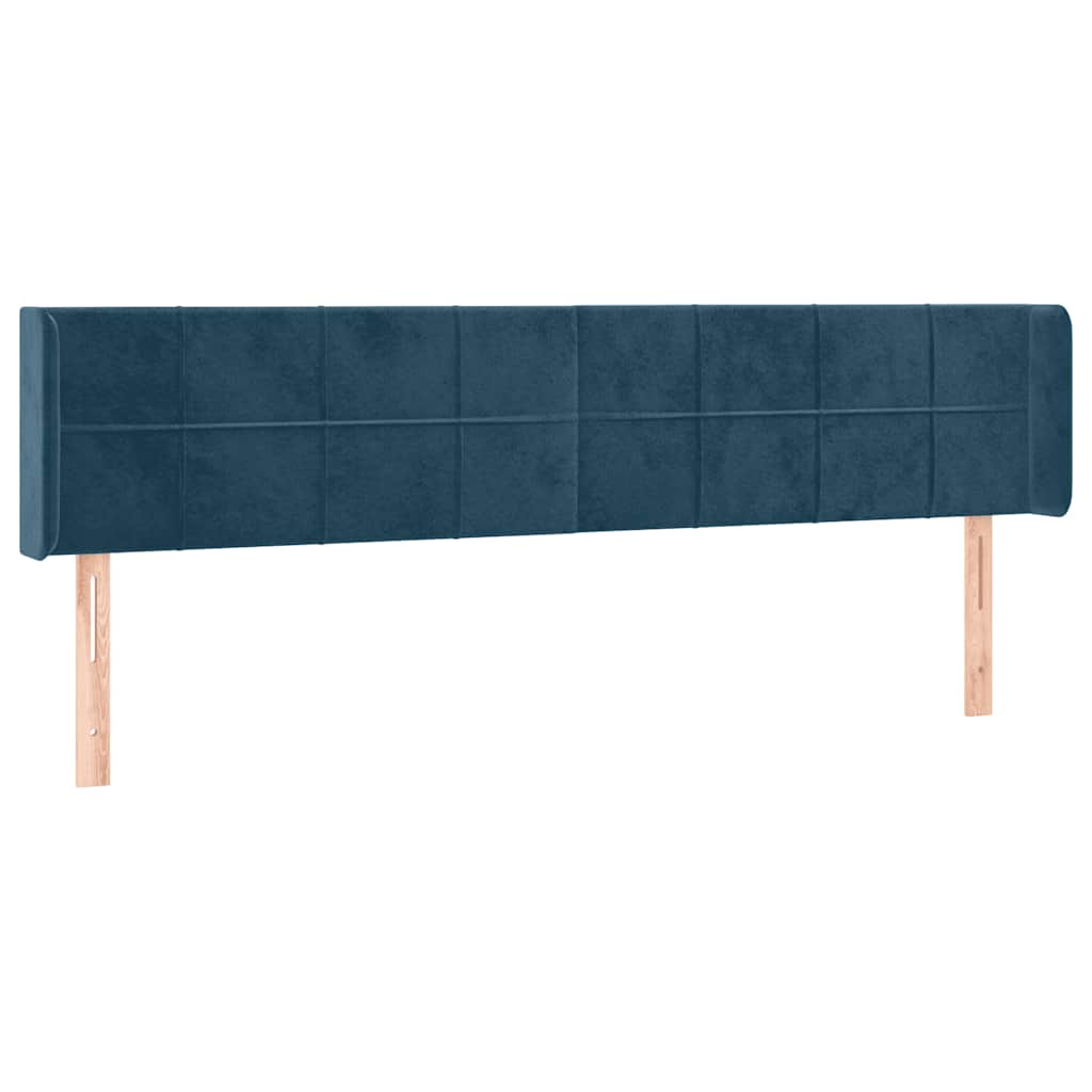 LED uzglavlje tamnoplavo 183x16x78/88 cm baršunasto
