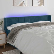 LED uzglavlje tamnoplavo 183x16x78/88 cm baršunasto