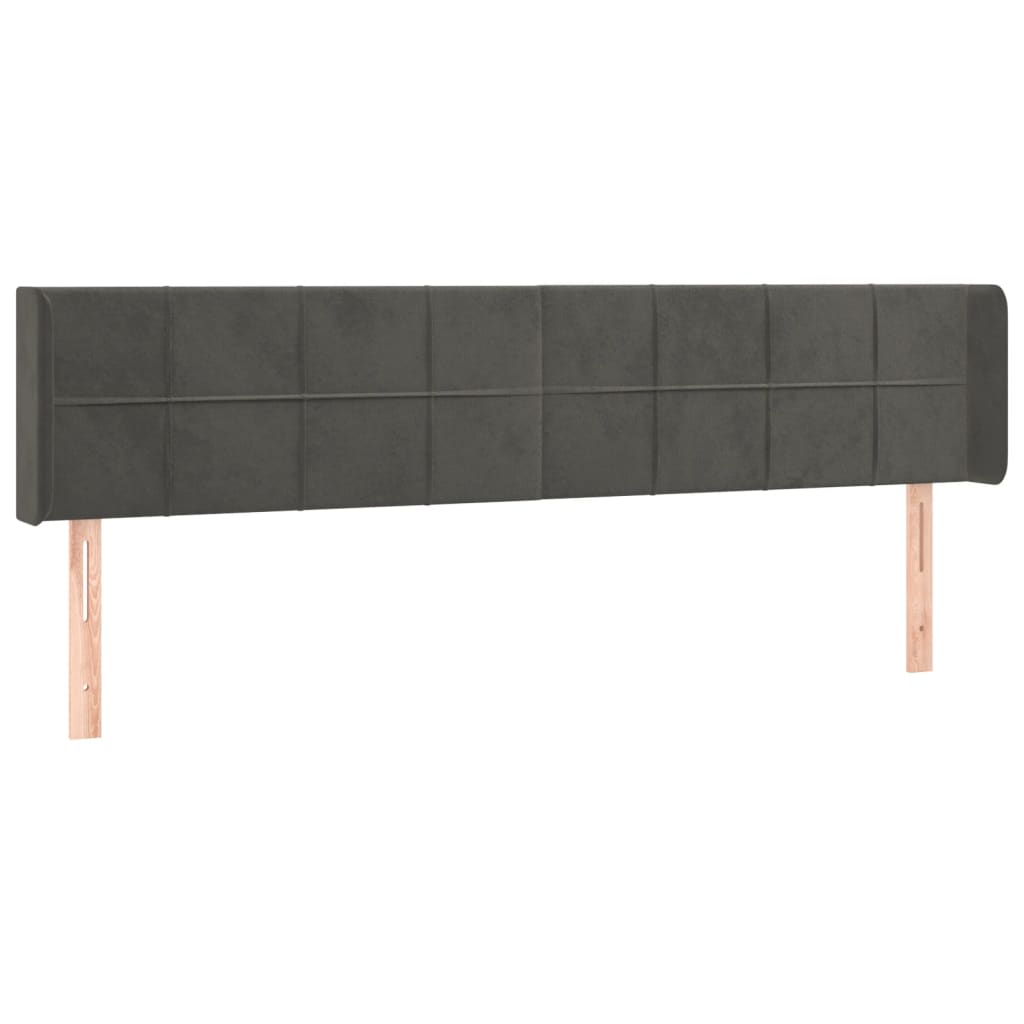 LED uzglavlje tamnosivo 203x16x78/88 cm baršunasto