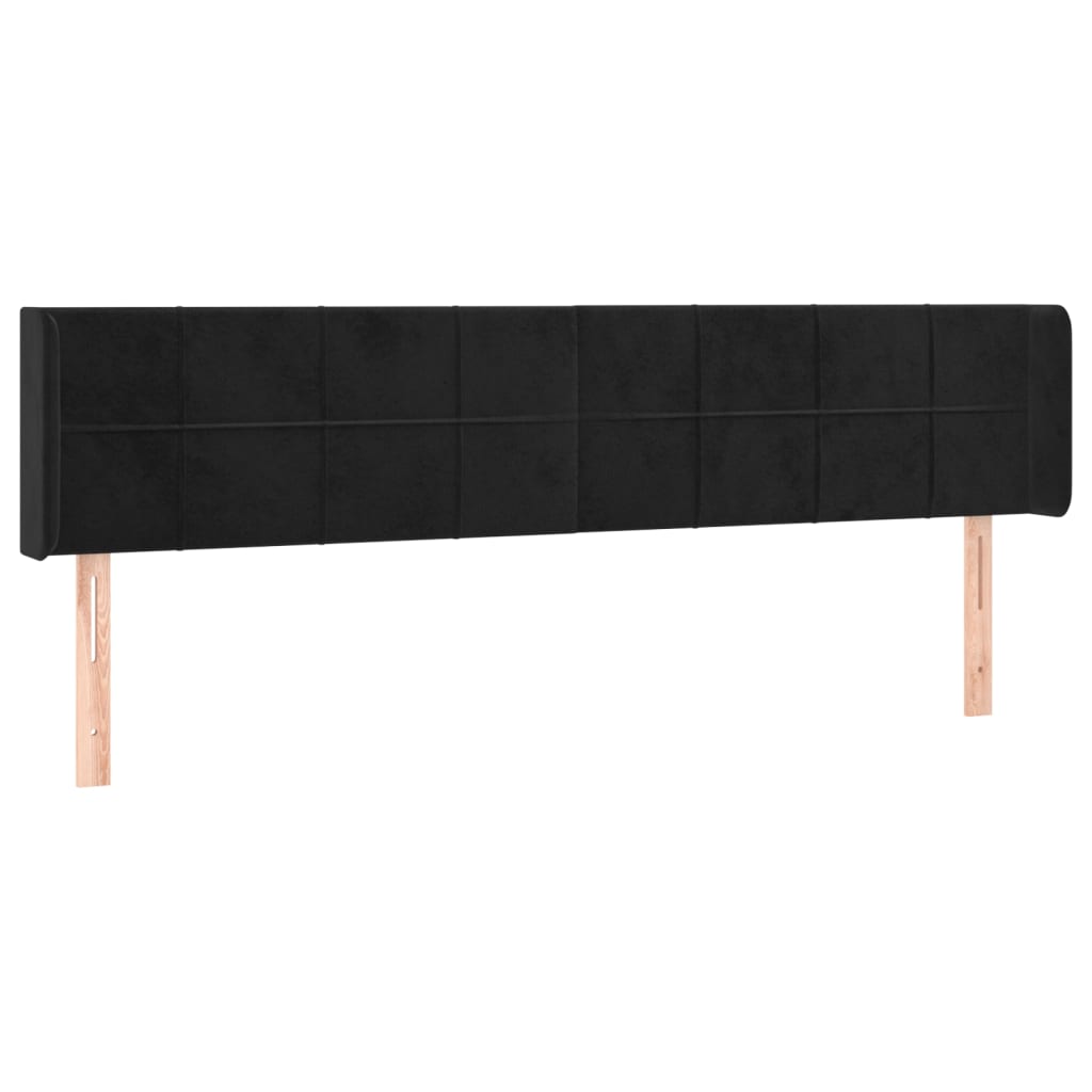 LED uzglavlje crno 203x16x78/88 cm baršunasto