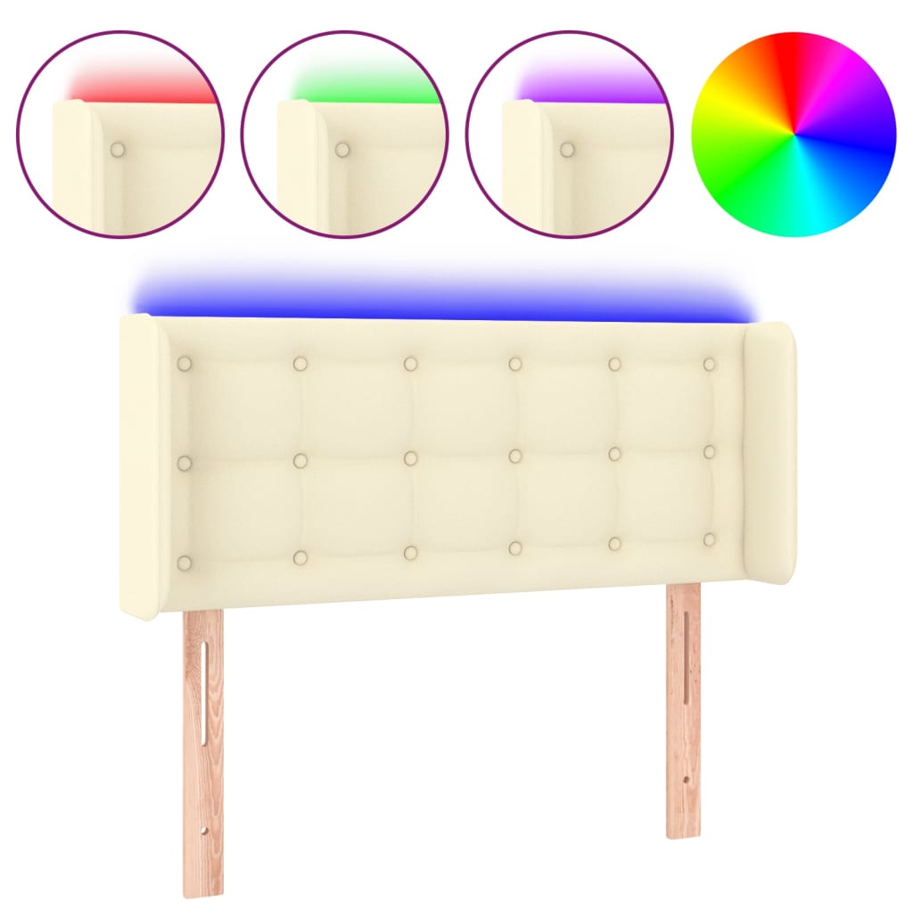 LED uzglavlje krem 93x16x78/88 cm od umjetne kože