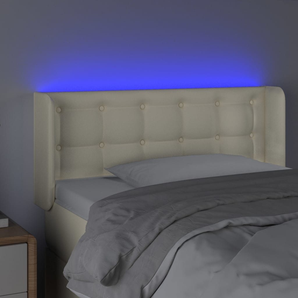 LED uzglavlje krem 93x16x78/88 cm od umjetne kože