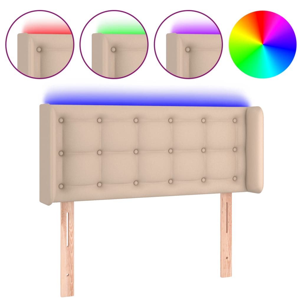 LED uzglavlje boja cappuccina 93x16x78/88 cm od umjetne kože