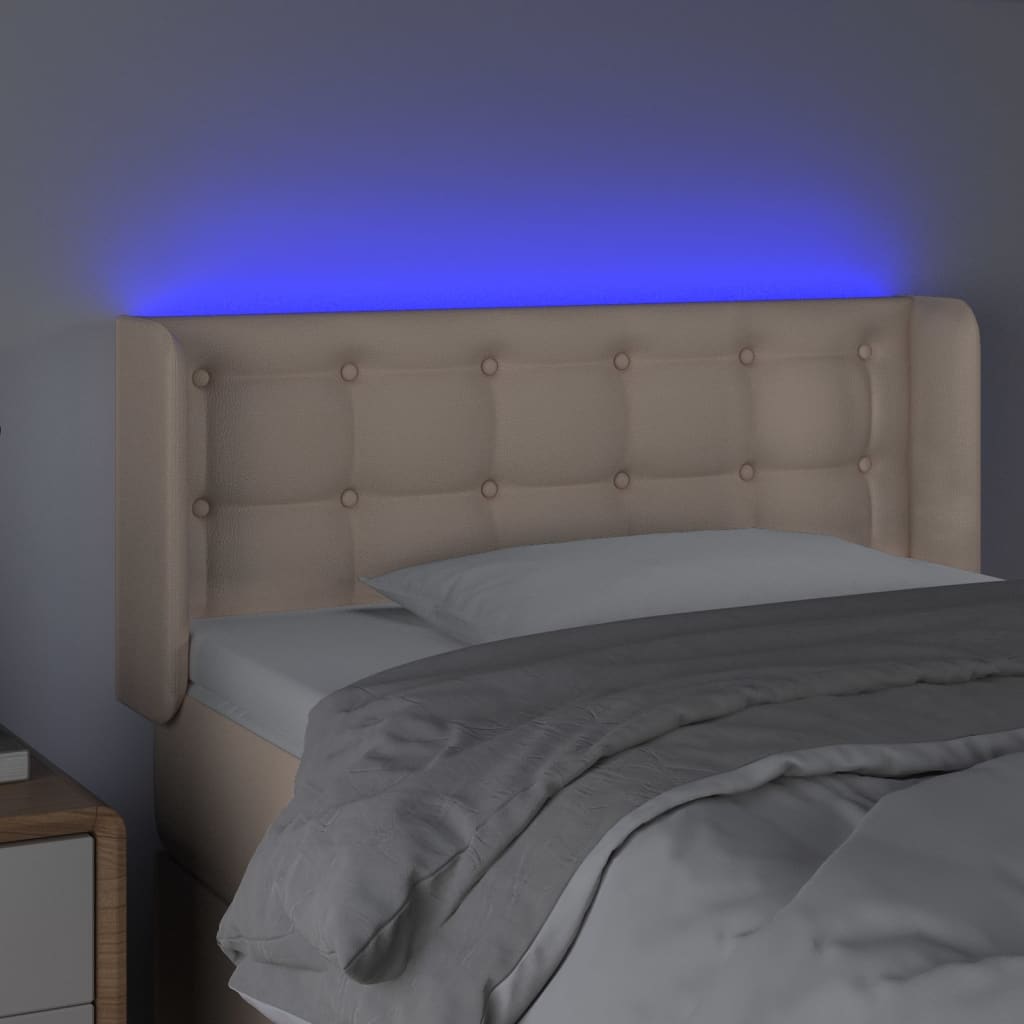 LED uzglavlje boja cappuccina 93x16x78/88 cm od umjetne kože