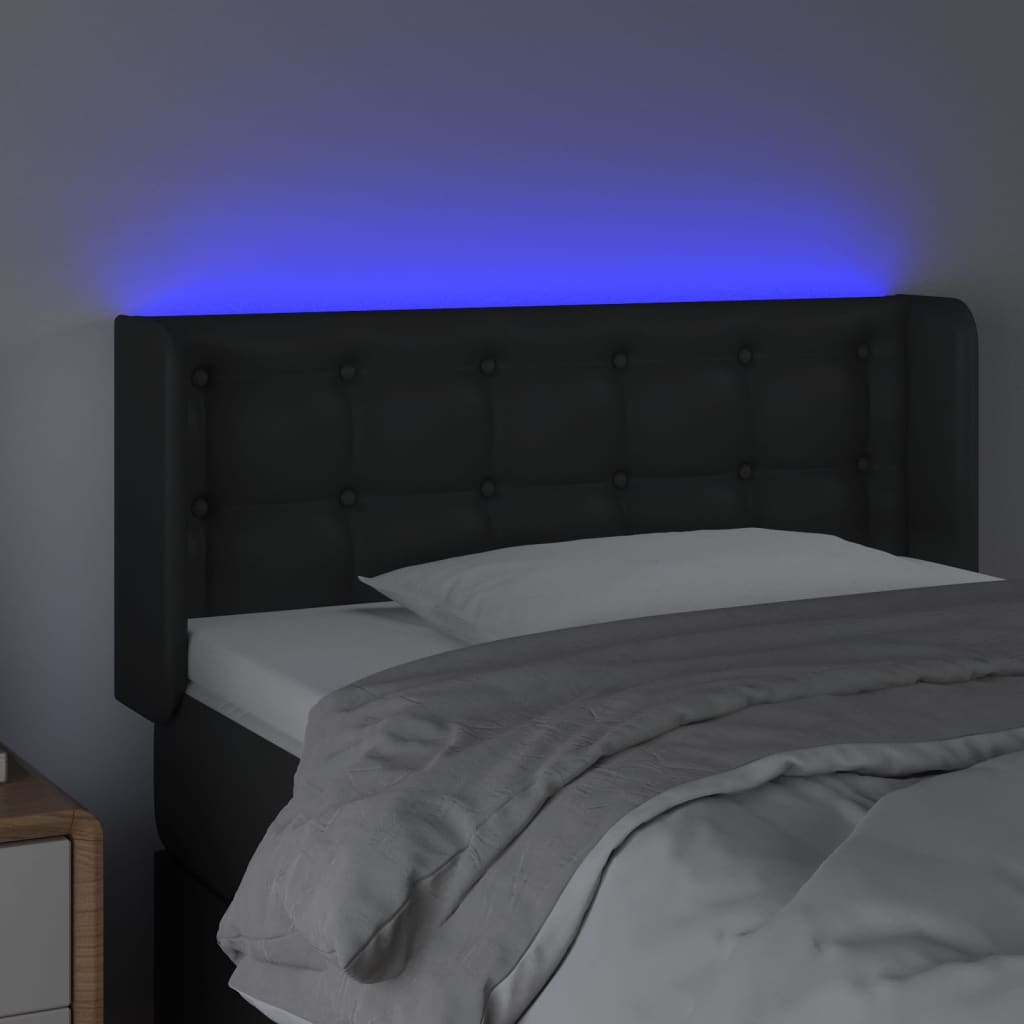 LED uzglavlje crno 103x16x78/88 cm od umjetne kože