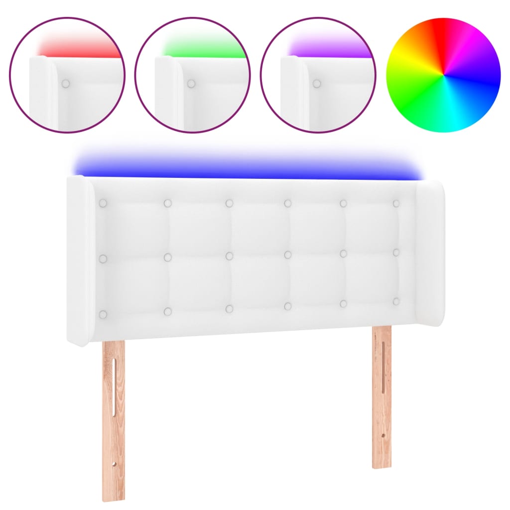 LED uzglavlje bijelo 103x16x78/88 cm od umjetne kože