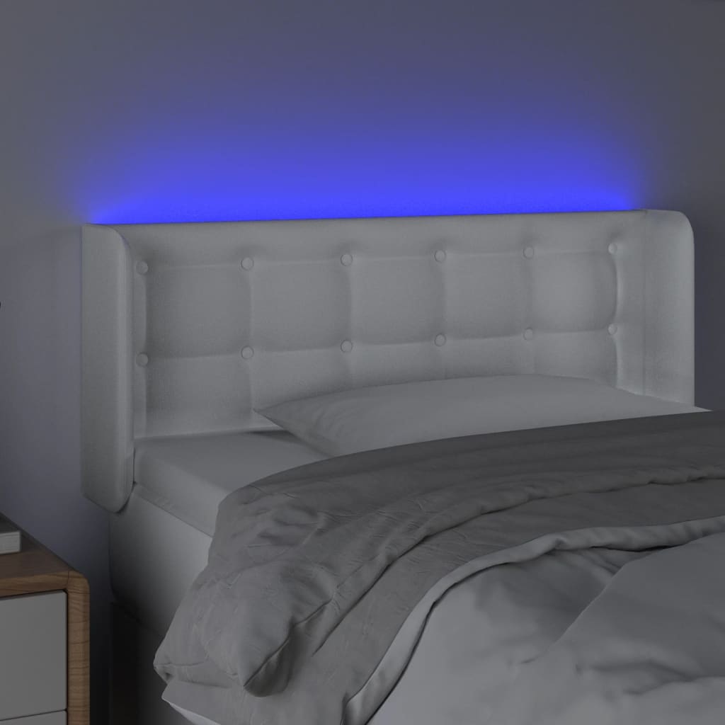 LED uzglavlje bijelo 103x16x78/88 cm od umjetne kože