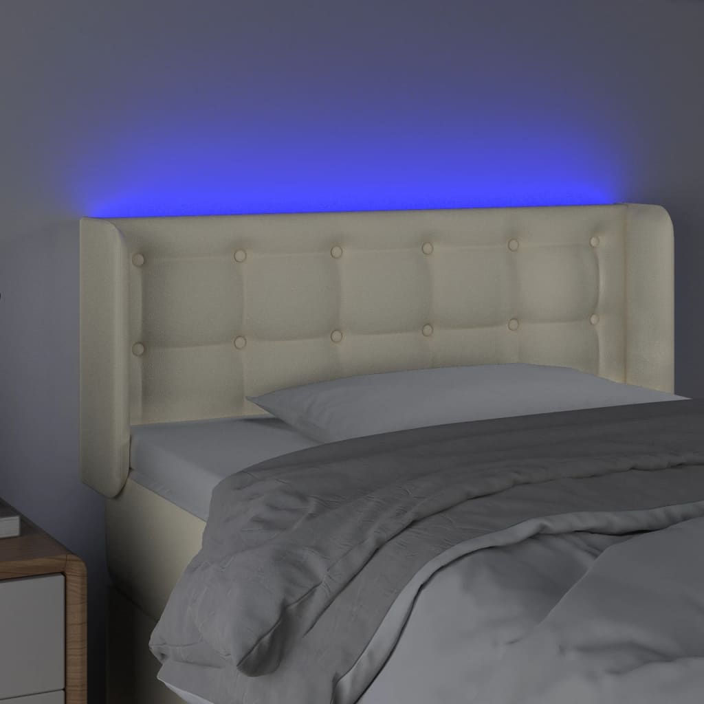 LED uzglavlje krem 103x16x78/88 cm od od umjetne kože