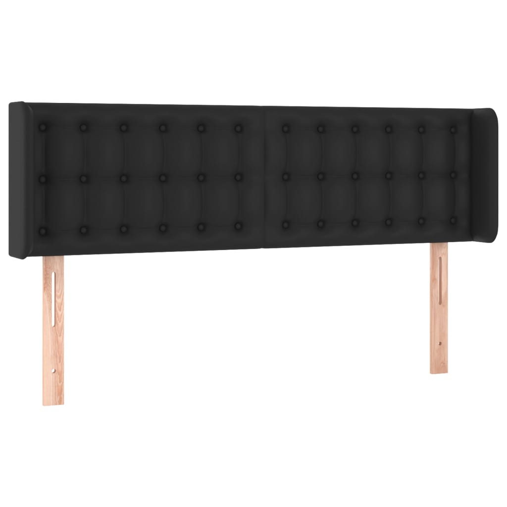 LED uzglavlje crno 147x16x78/88 cm od umjetne kože