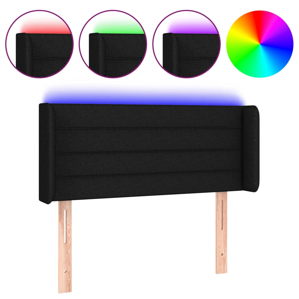 LED uzglavlje crno 83x16x78/88 cm od tkanine