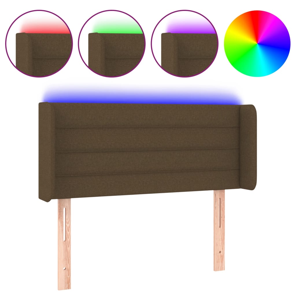 LED uzglavlje tamnosmeđe 83x16x78/88 cm od tkanine