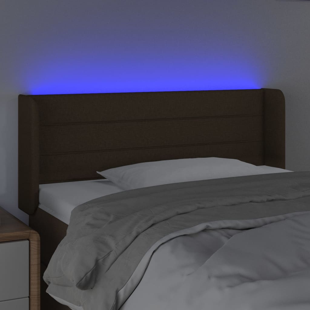 LED uzglavlje tamnosmeđe 83x16x78/88 cm od tkanine