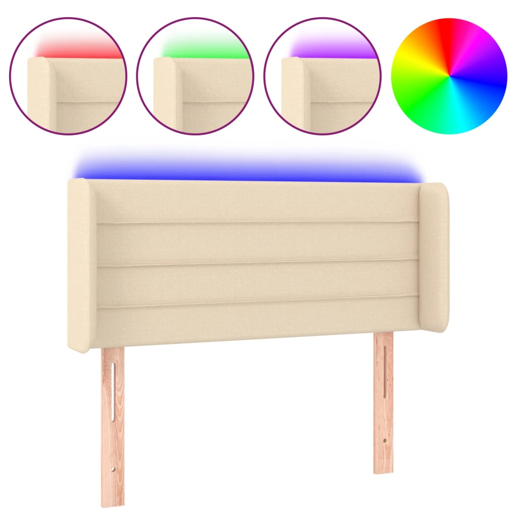 LED uzglavlje krem 103x16x78/88 cm od tkanine