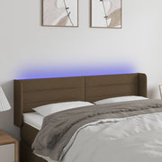 LED uzglavlje tamnosmeđe 147x16x78/88 cm od tkanine