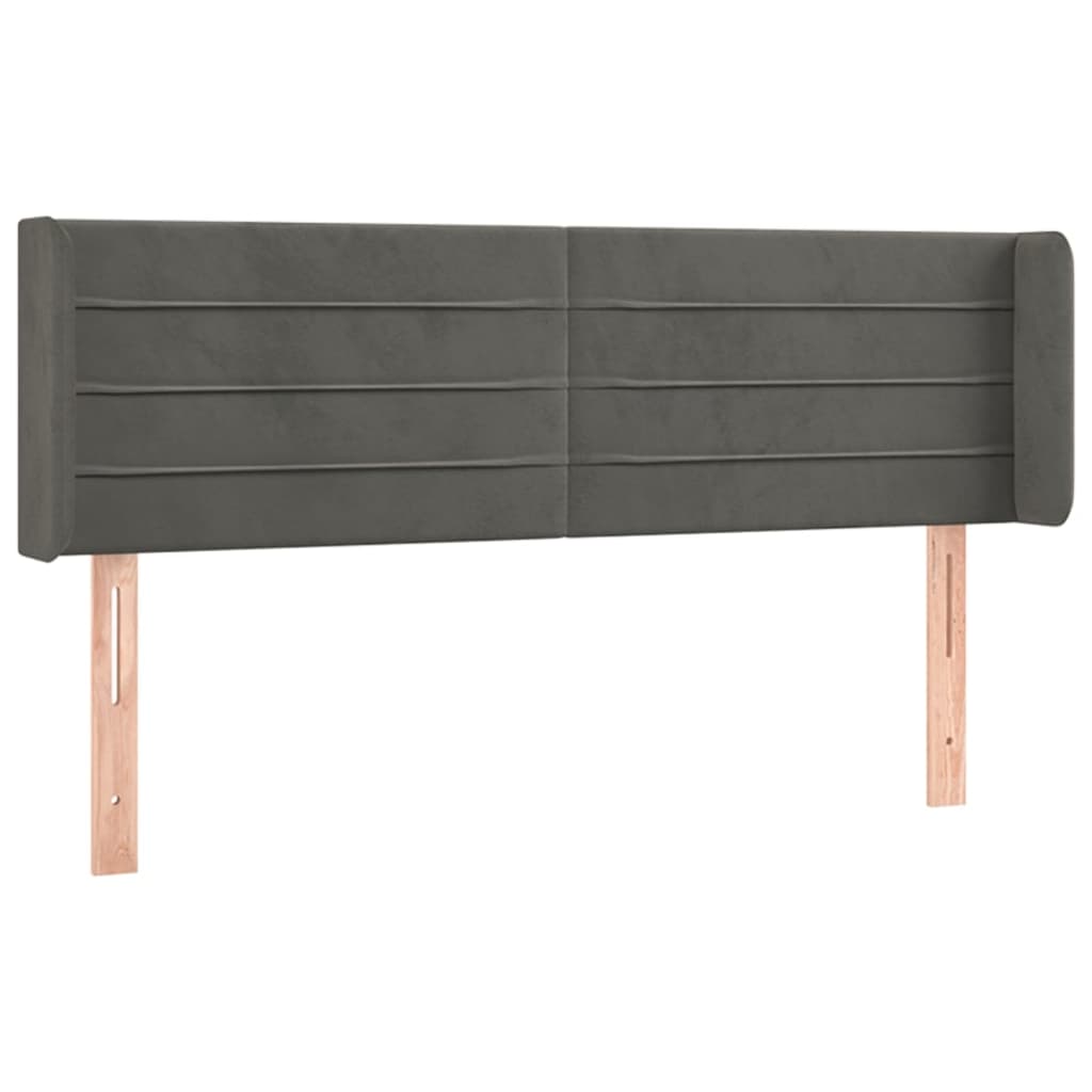 LED uzglavlje tamnosivo 147x16x78/88 cm baršunasto