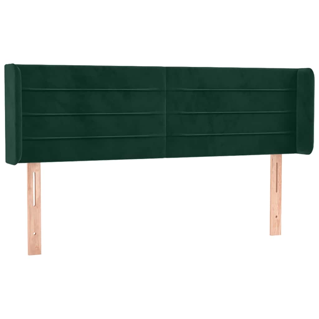 LED uzglavlje tamnozeleno 147x16x78/88 cm baršunasto
