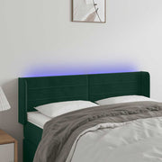 LED uzglavlje tamnozeleno 147x16x78/88 cm baršunasto