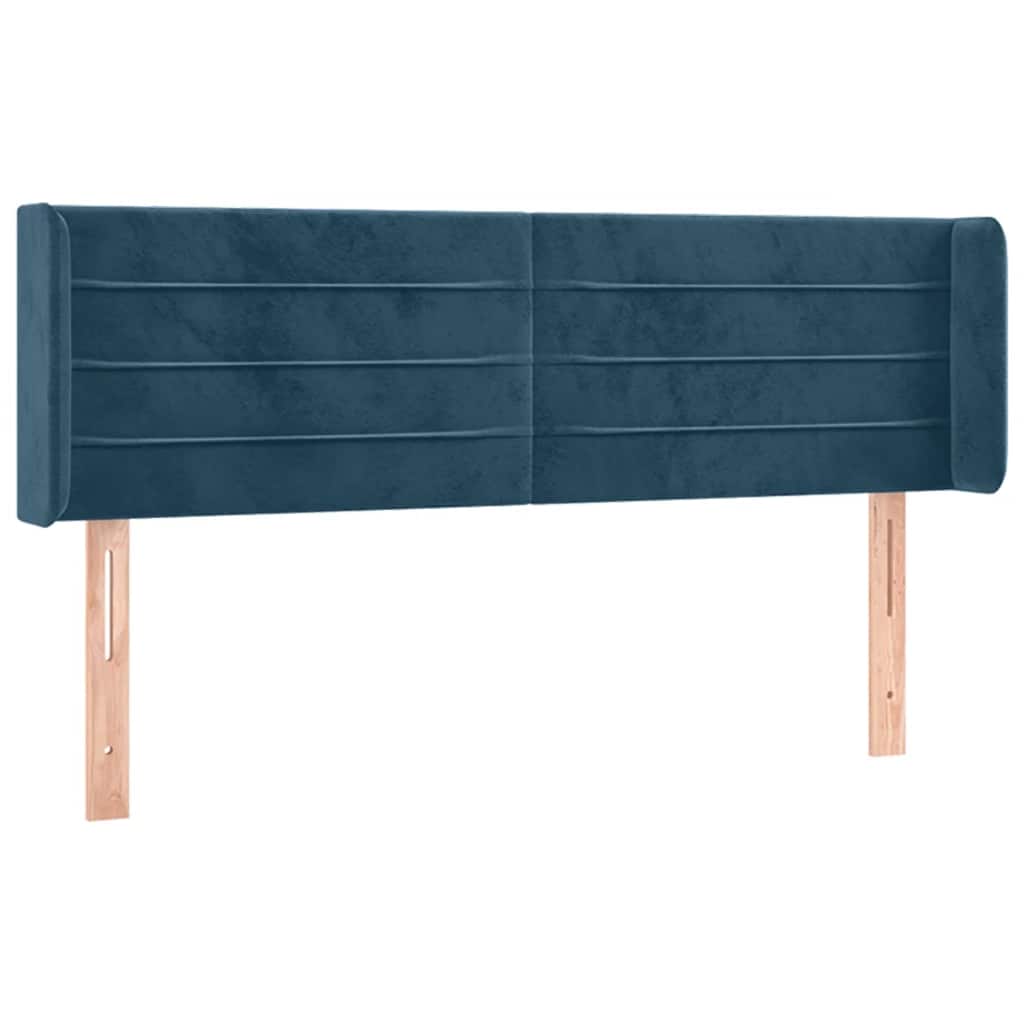 LED uzglavlje tamnoplavo 147x16x78/88 cm baršunasto