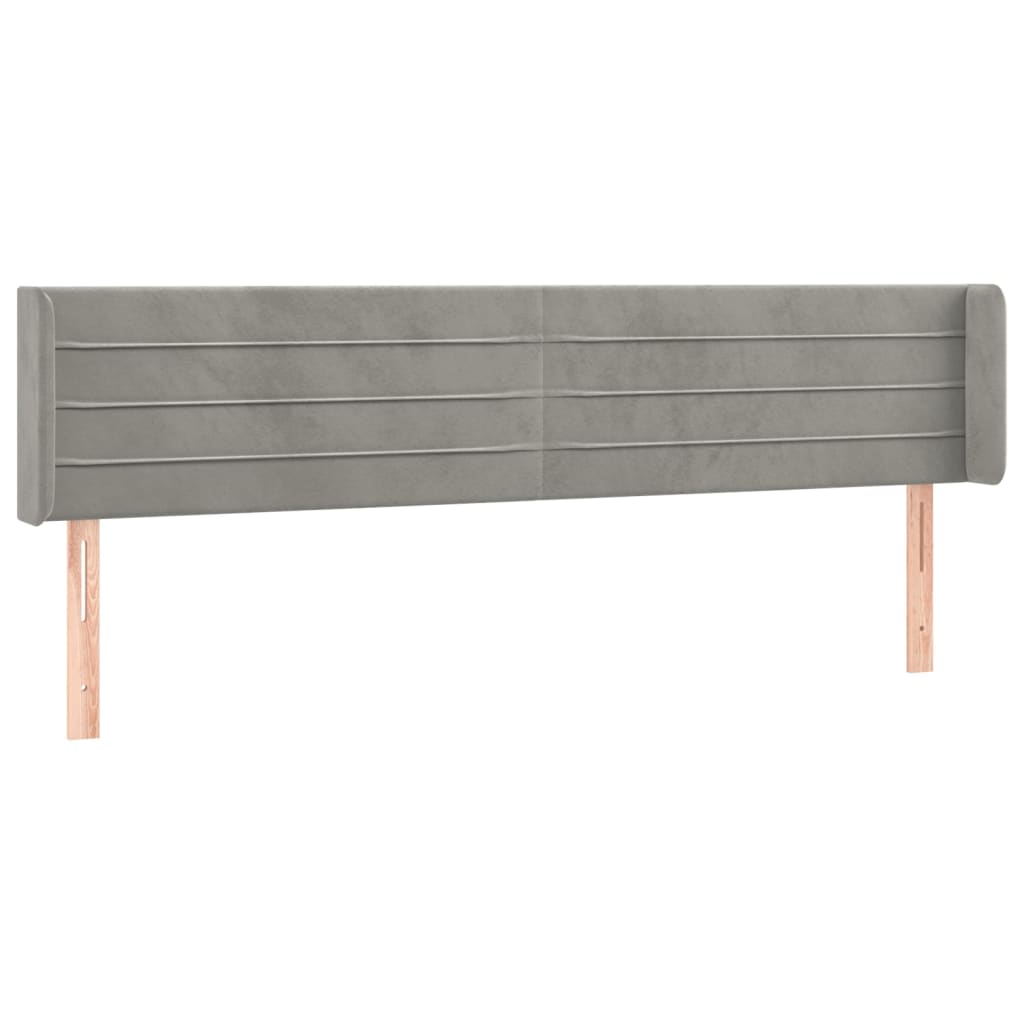LED uzglavlje svjetlosivo 183x16x78/88 cm baršunasto