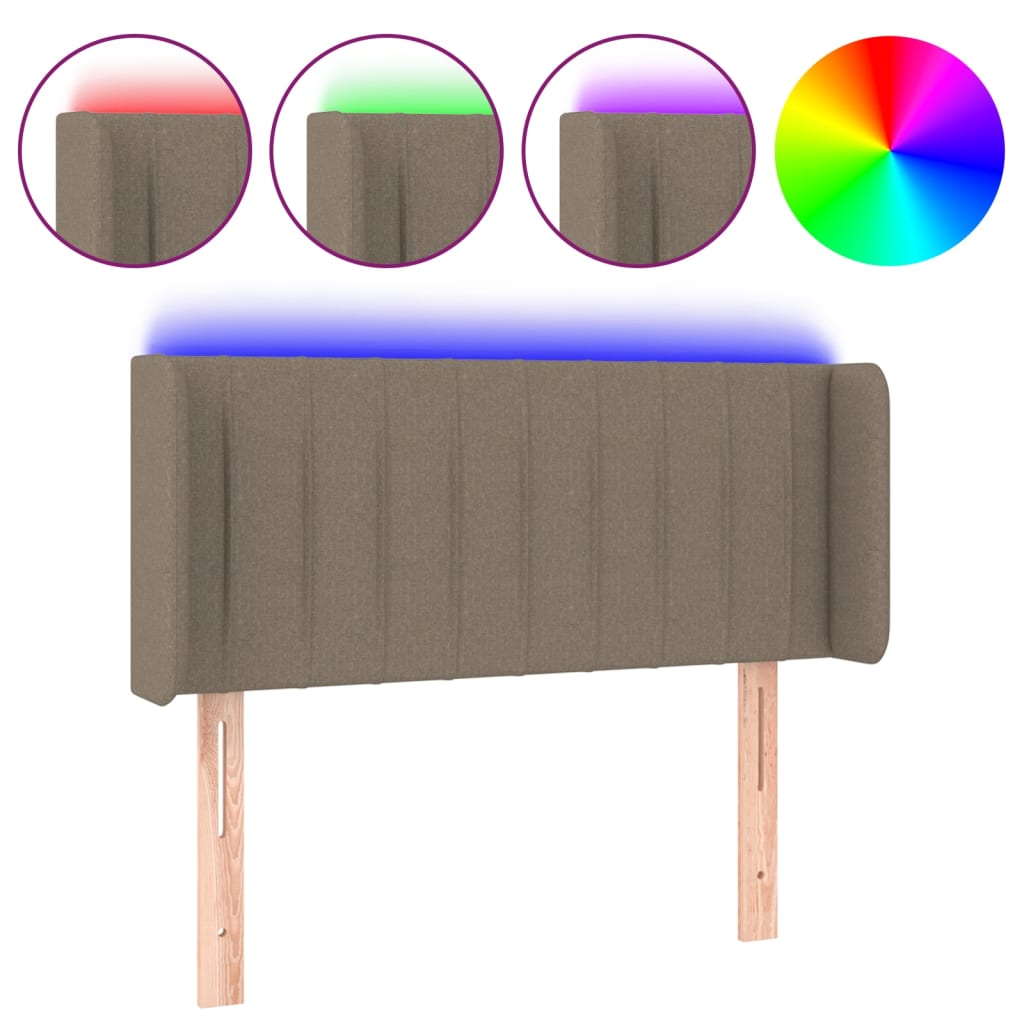 LED uzglavlje smeđesivo 83x16x78/88 cm od tkanine