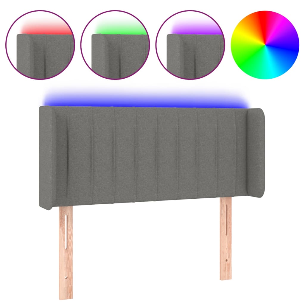 LED uzglavlje tamnosiv 93x16x78/88 cm od tkanine