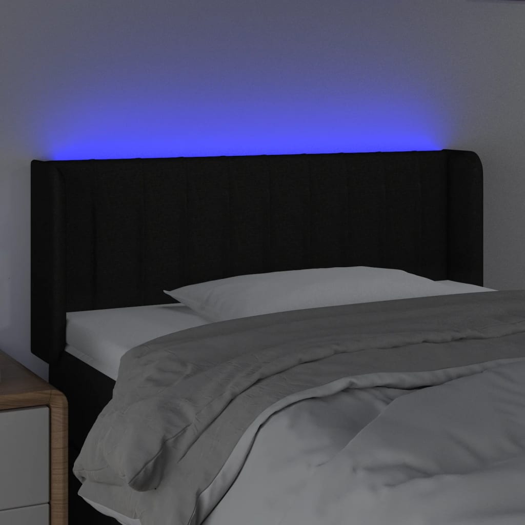 LED uzglavlje crno 93x16x78/88 cm od tkanine