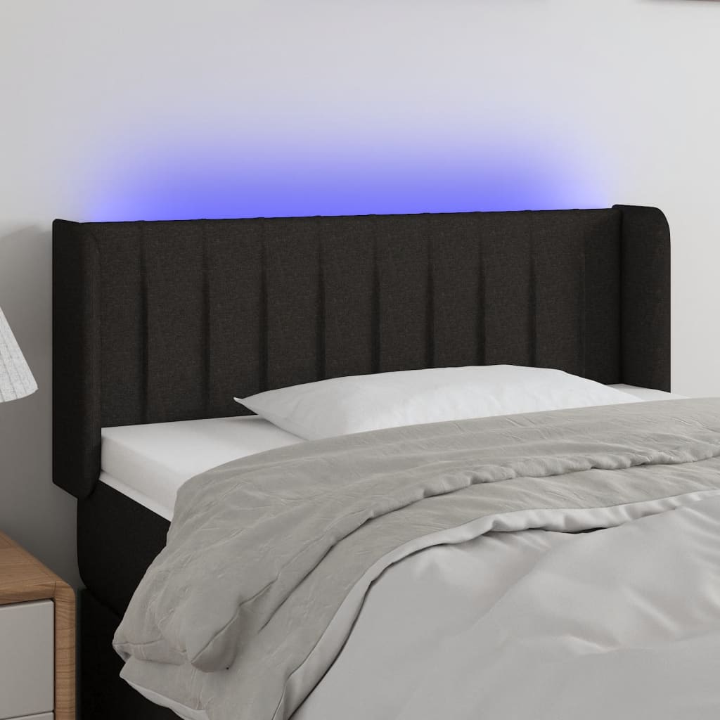 LED uzglavlje crno 93x16x78/88 cm od tkanine