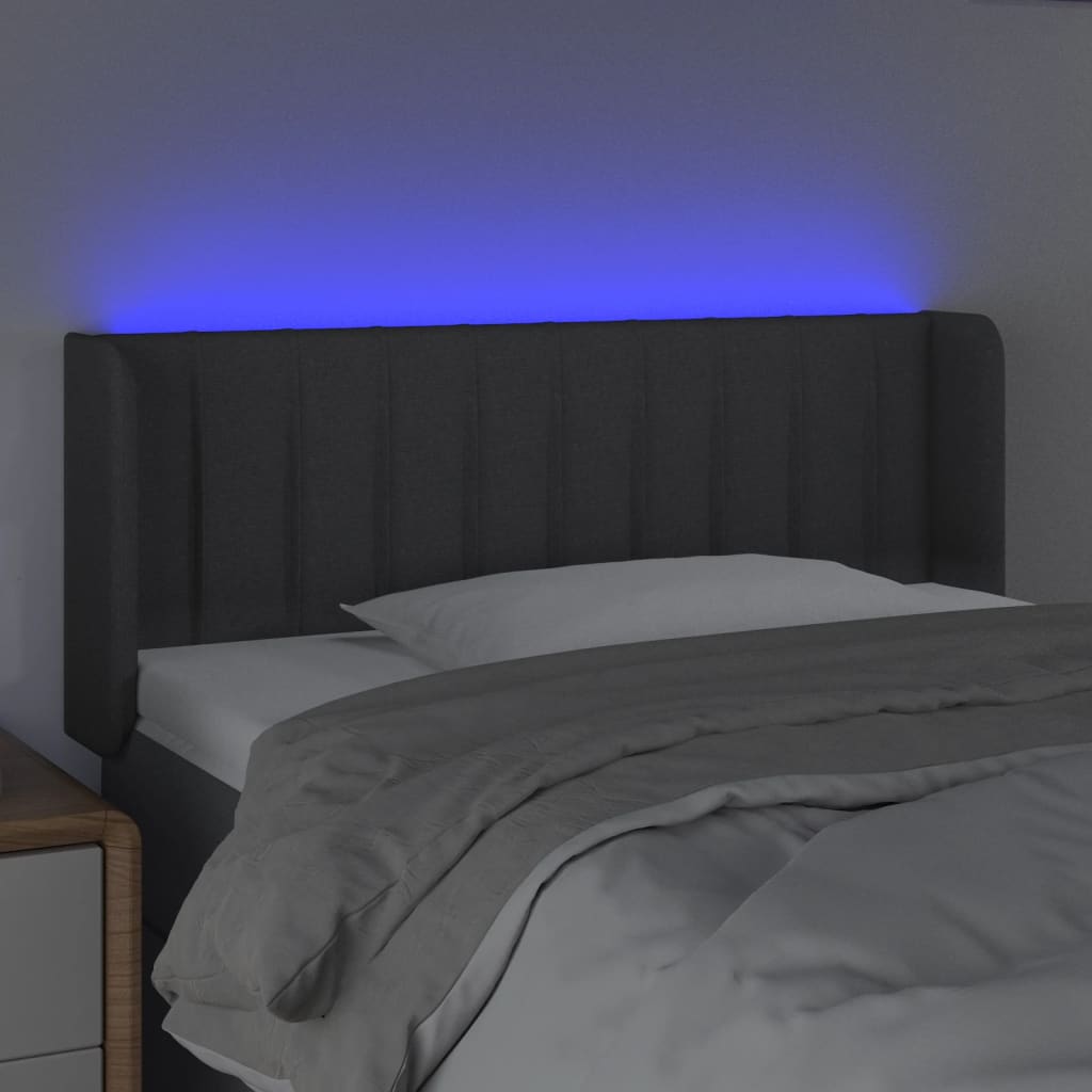 LED uzglavlje tamnosivo 103x16x78/88 cm od tkanine