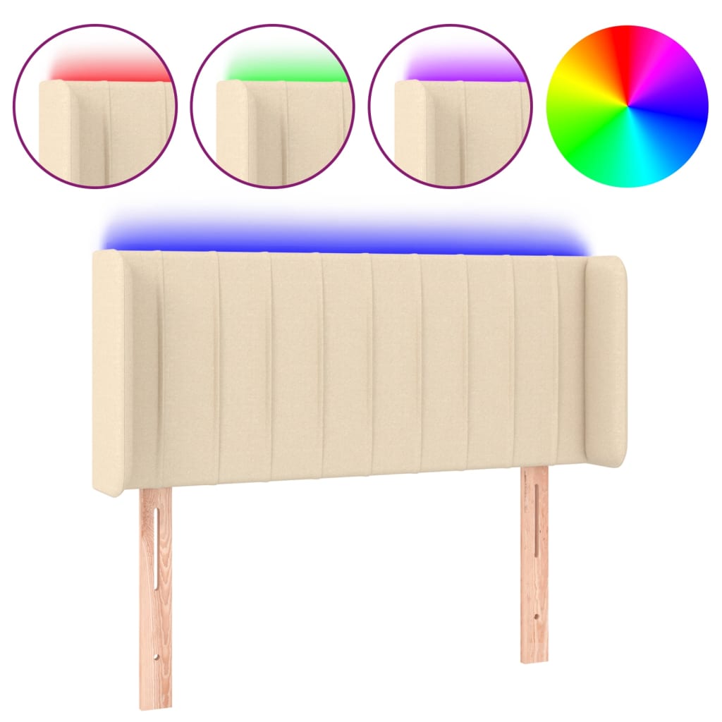 LED uzglavlje krem 103x16x78/88 cm od tkanine