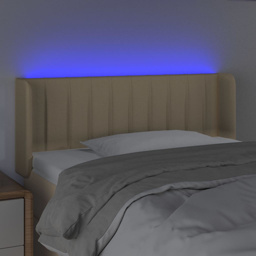 LED uzglavlje krem 103x16x78/88 cm od tkanine