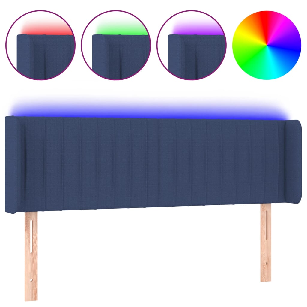 LED uzglavlje plavo 147x16x78/88 cm od tkanine
