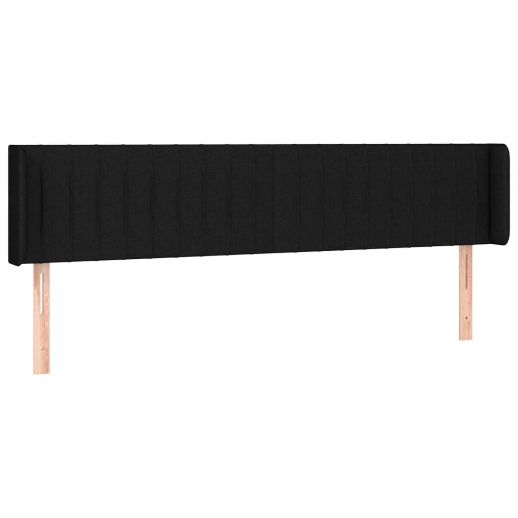 LED uzglavlje crno 183x16x78/88 cm od tkanine