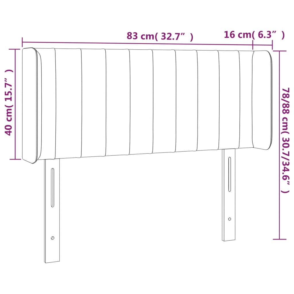 LED uzglavlje svjetlosivo 83x16x78/88 cm baršunasto