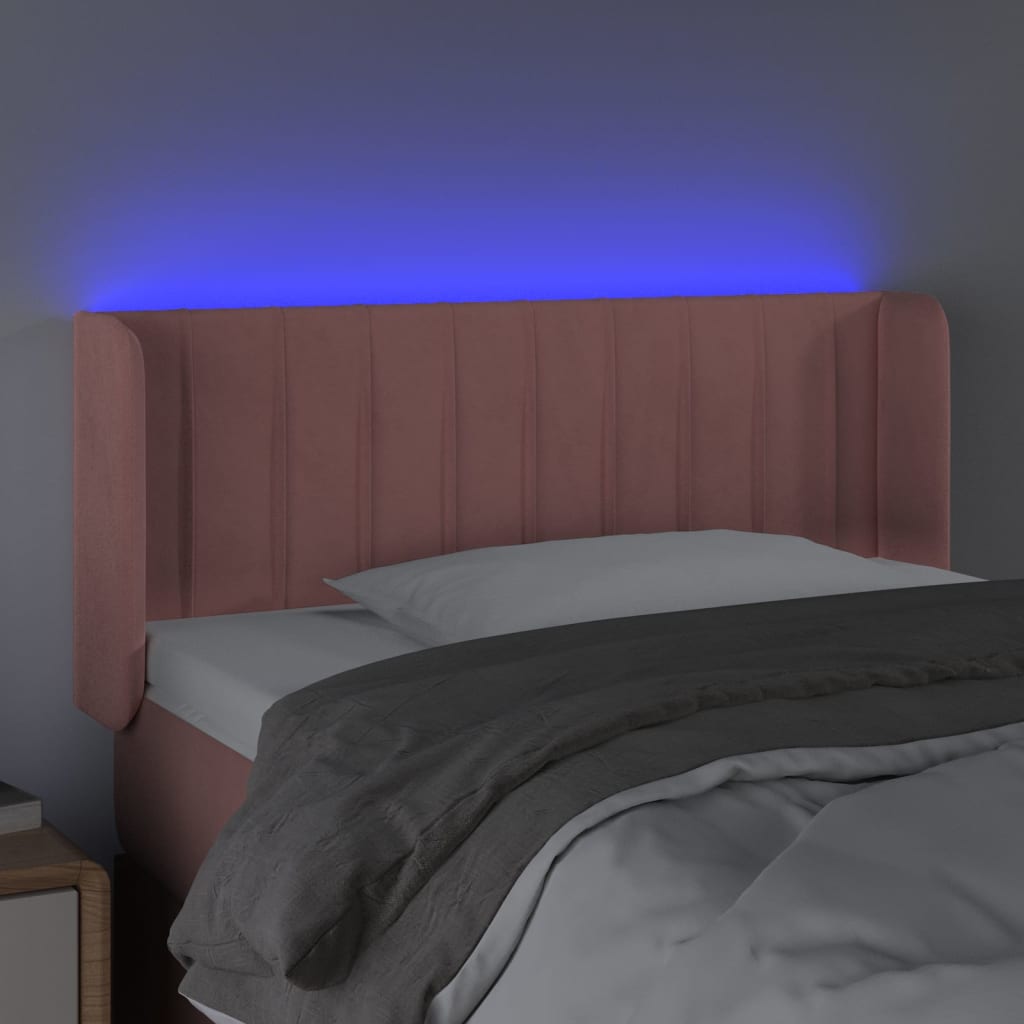 LED uzglavlje ružičasto 83x16x78/88 cm baršunasto