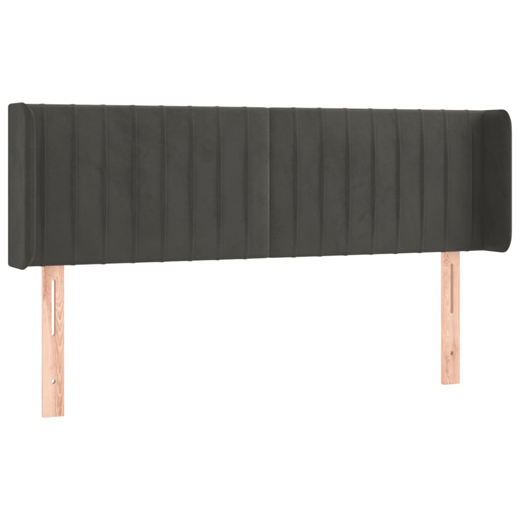 LED uzglavlje tamnosivo 147x16x78/88 cm baršunasto