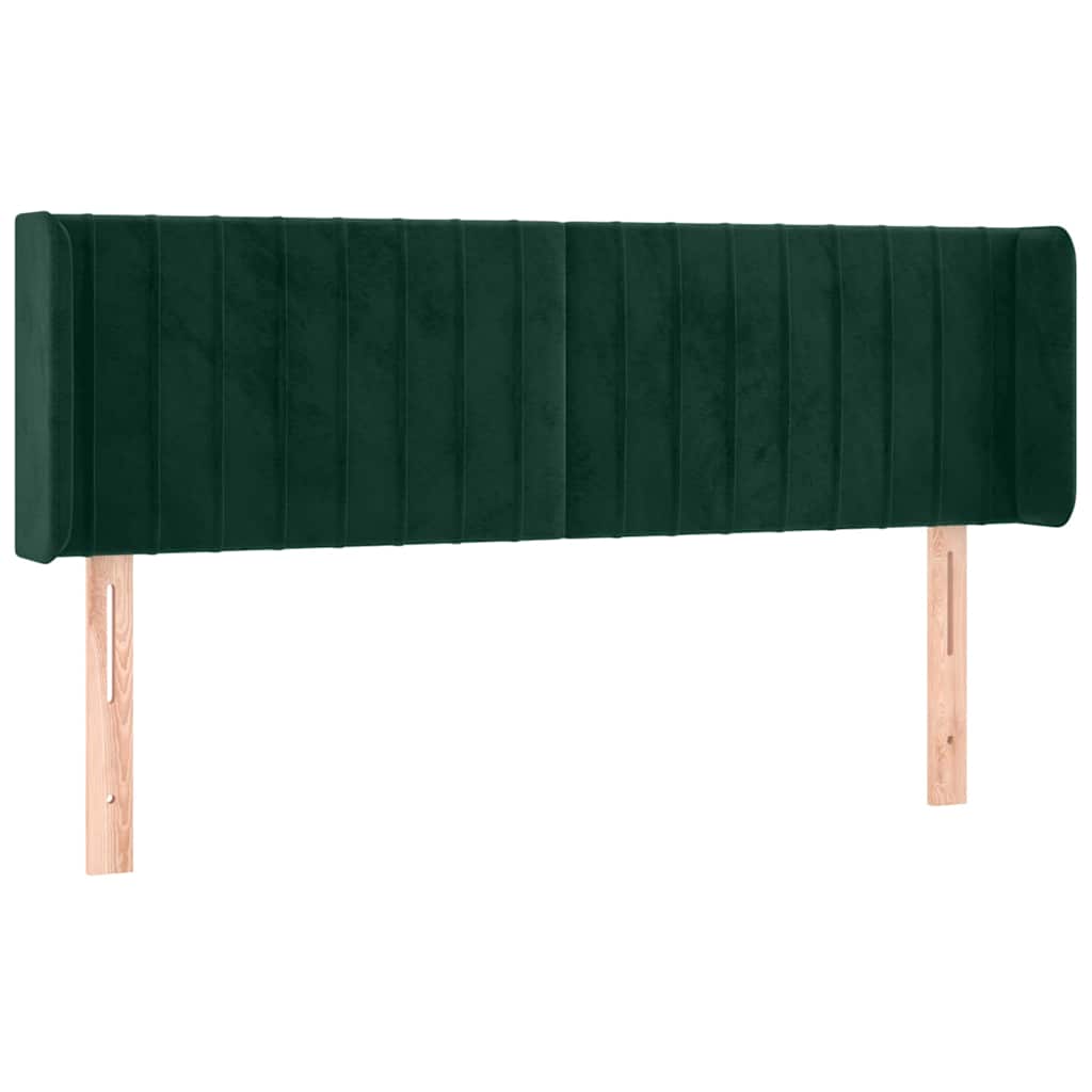 LED uzglavlje tamnozeleno 147x16x78/88 cm baršunasto