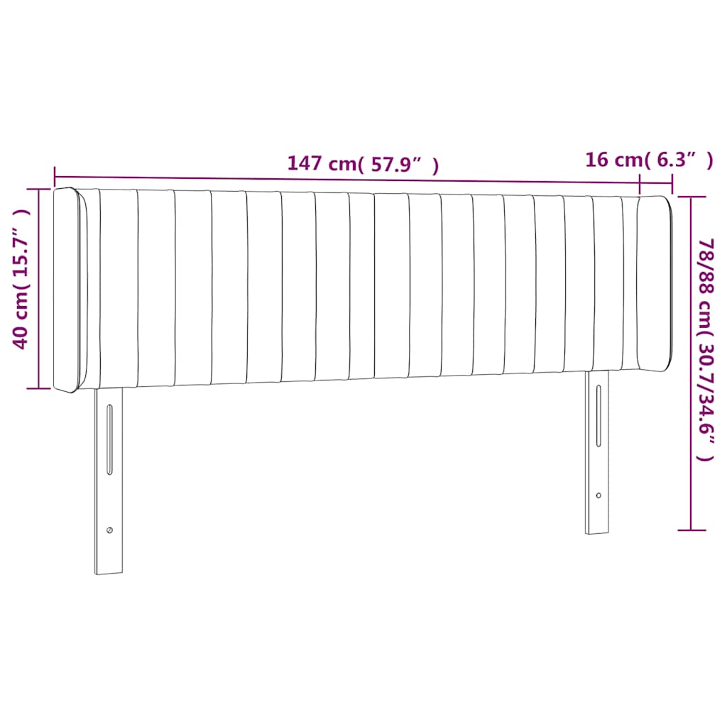 LED uzglavlje tamnozeleno 147x16x78/88 cm baršunasto