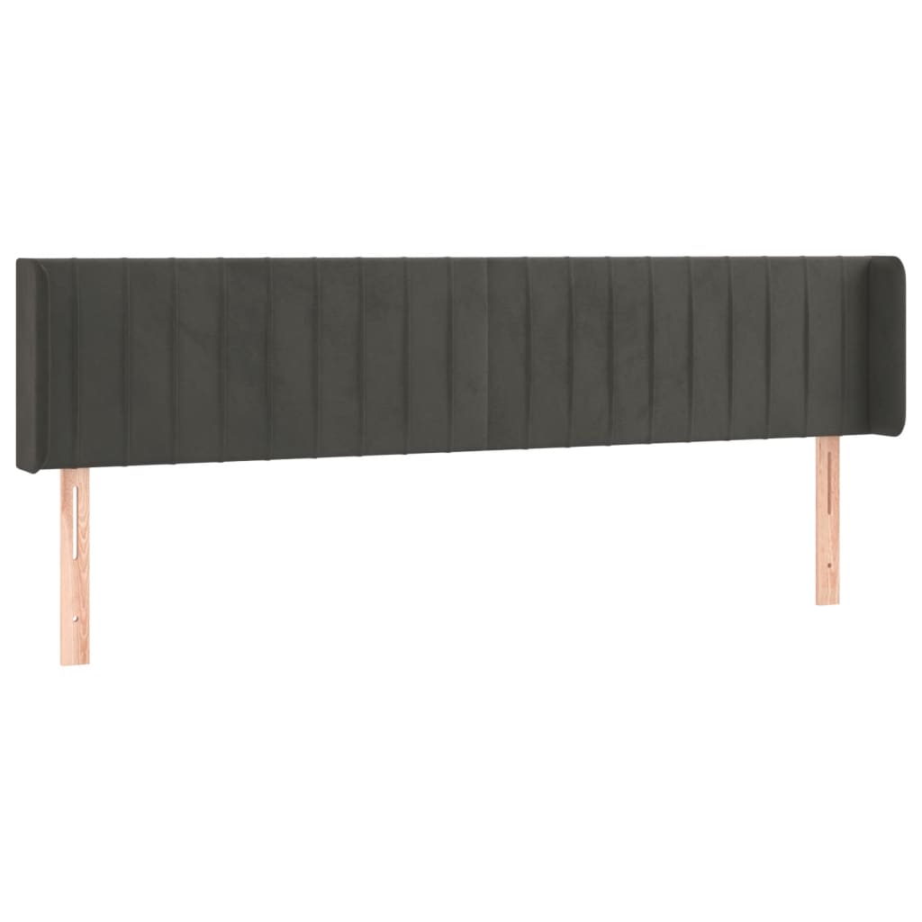 LED uzglavlje tamnosivo 163x16x78/88 cm baršunasto