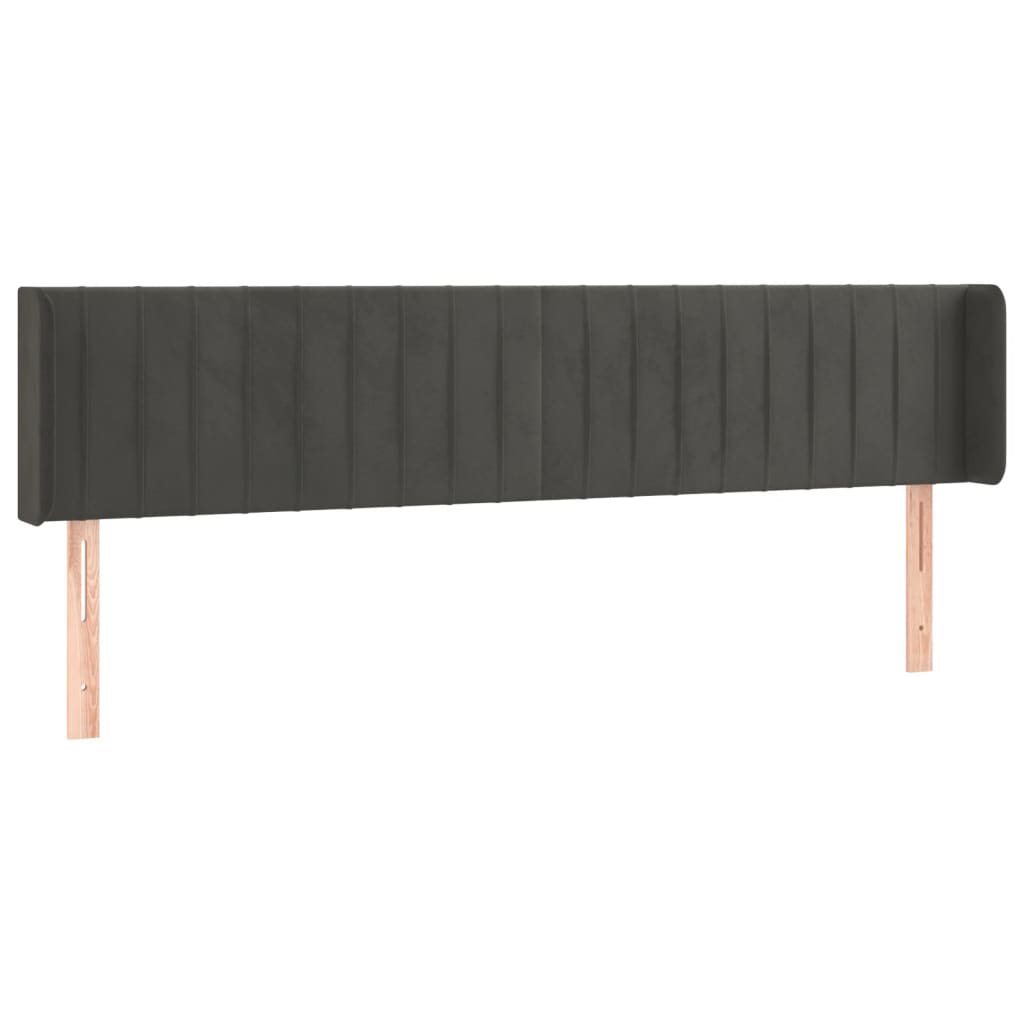 LED uzglavlje tamnosivo 183x16x78/88 cm baršunasto