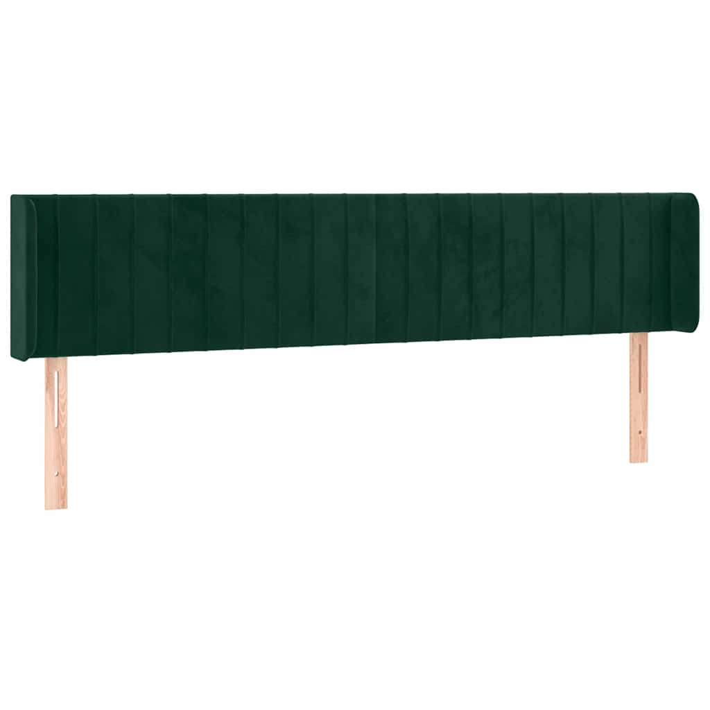 LED uzglavlje tamnozeleno 183x16x78/88 cm baršunasto