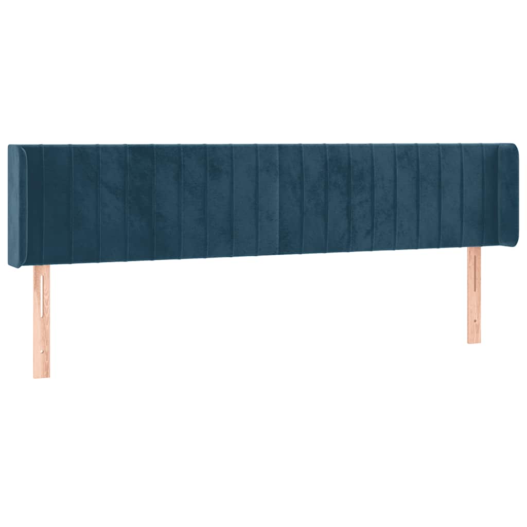LED uzglavlje tamnoplavo 183x16x78/88 cm baršunasto