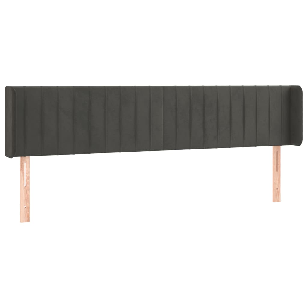 LED uzglavlje tamnosivo 203x16x78/88 cm baršunasto