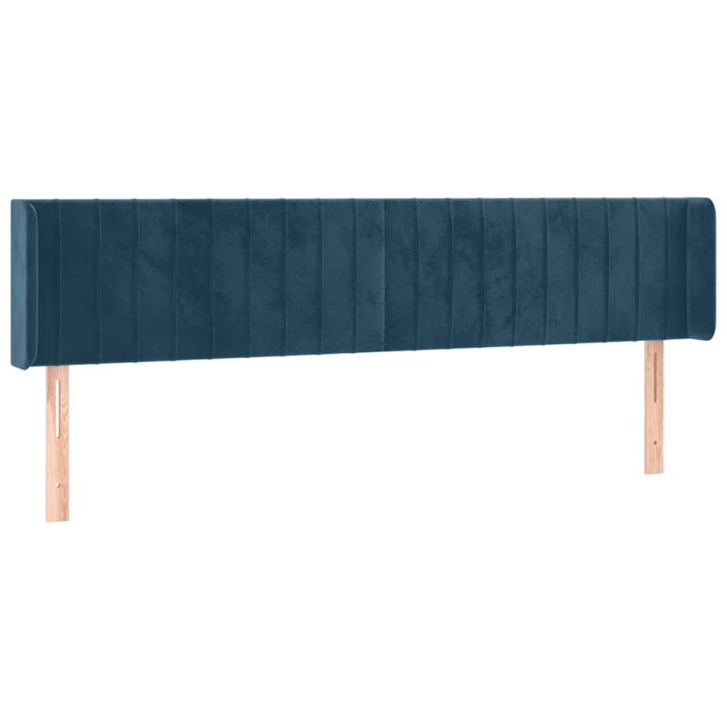 LED uzglavlje tamnoplavo 203x16x78/88 cm baršunasto