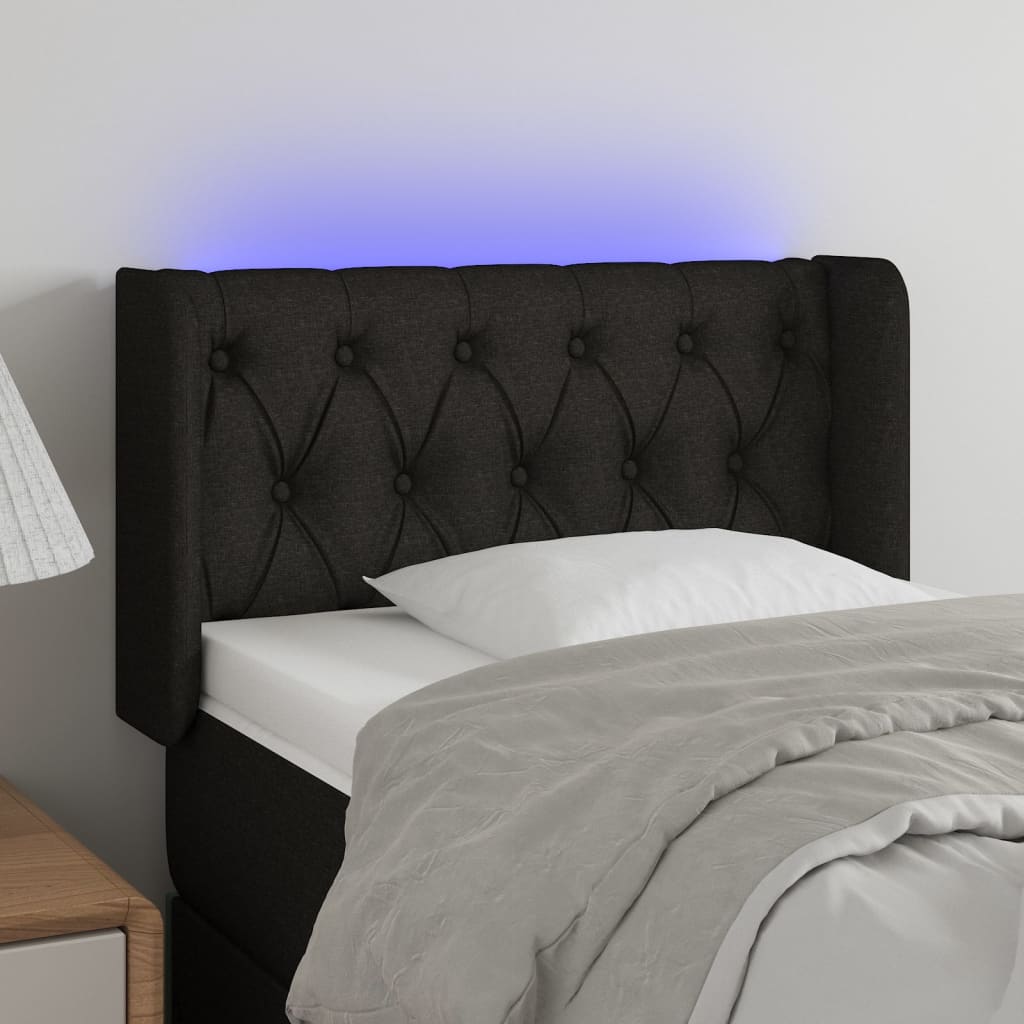 LED uzglavlje crno 83x16x78/88 cm od tkanine