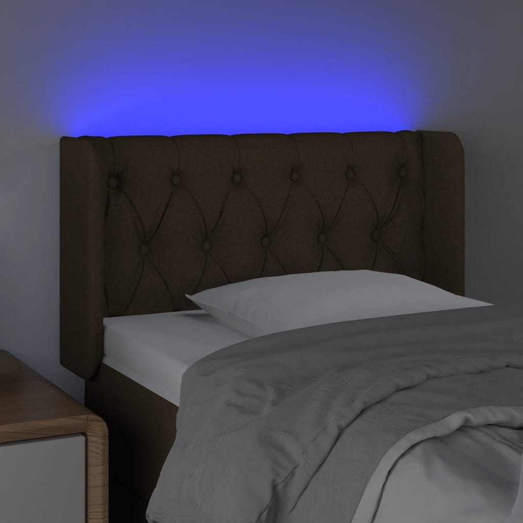 LED uzglavlje tamnosmeđe 83x16x78/88 cm od tkanine