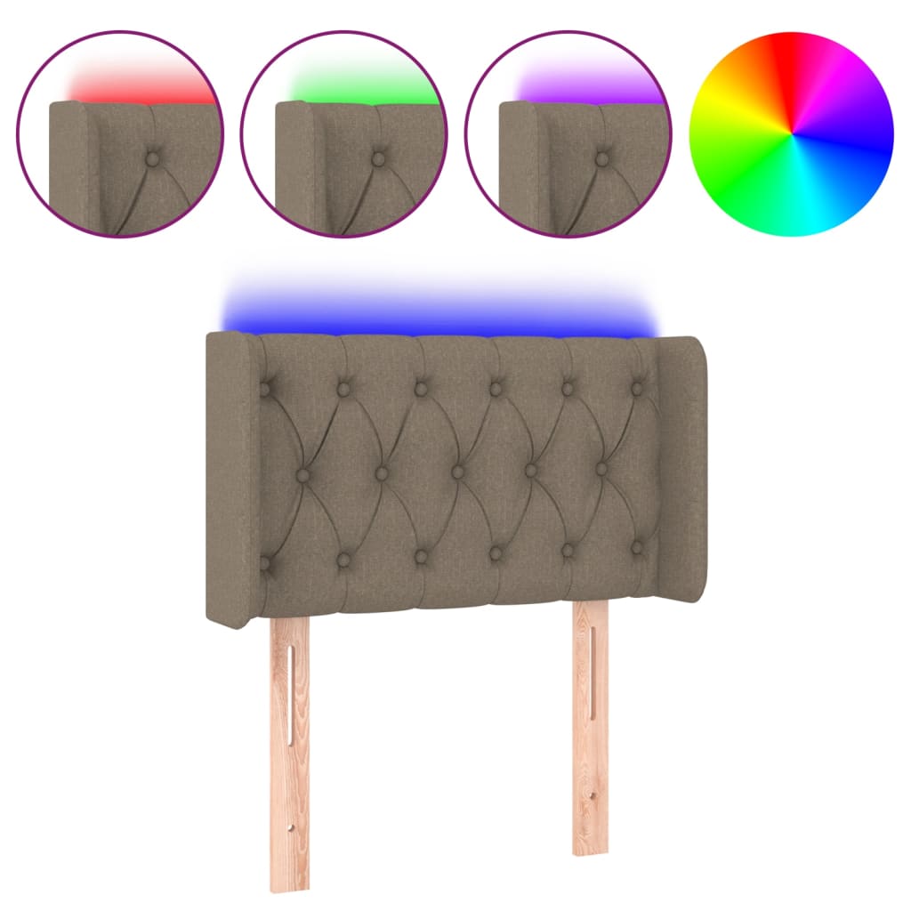 LED uzglavlje smeđesivo 83x16x78/88 cm od tkanine