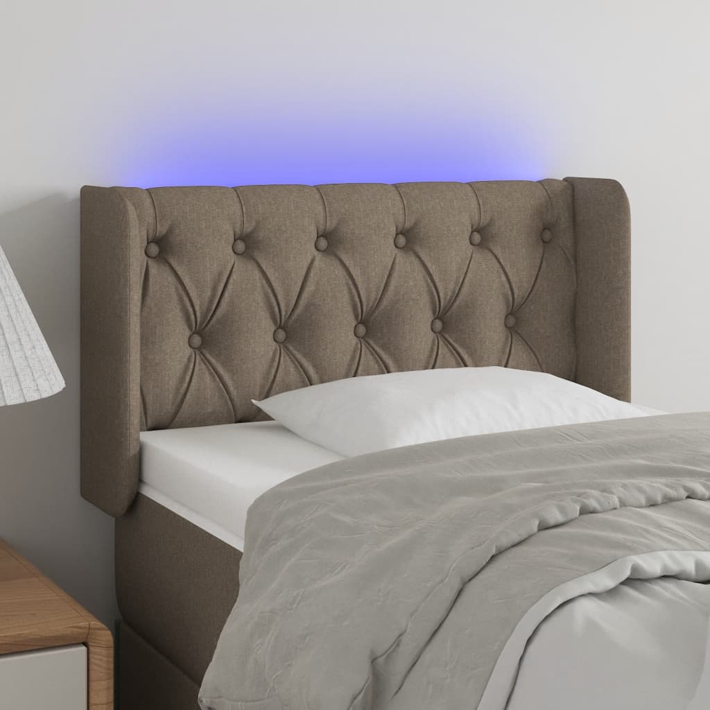 LED uzglavlje smeđesivo 83x16x78/88 cm od tkanine