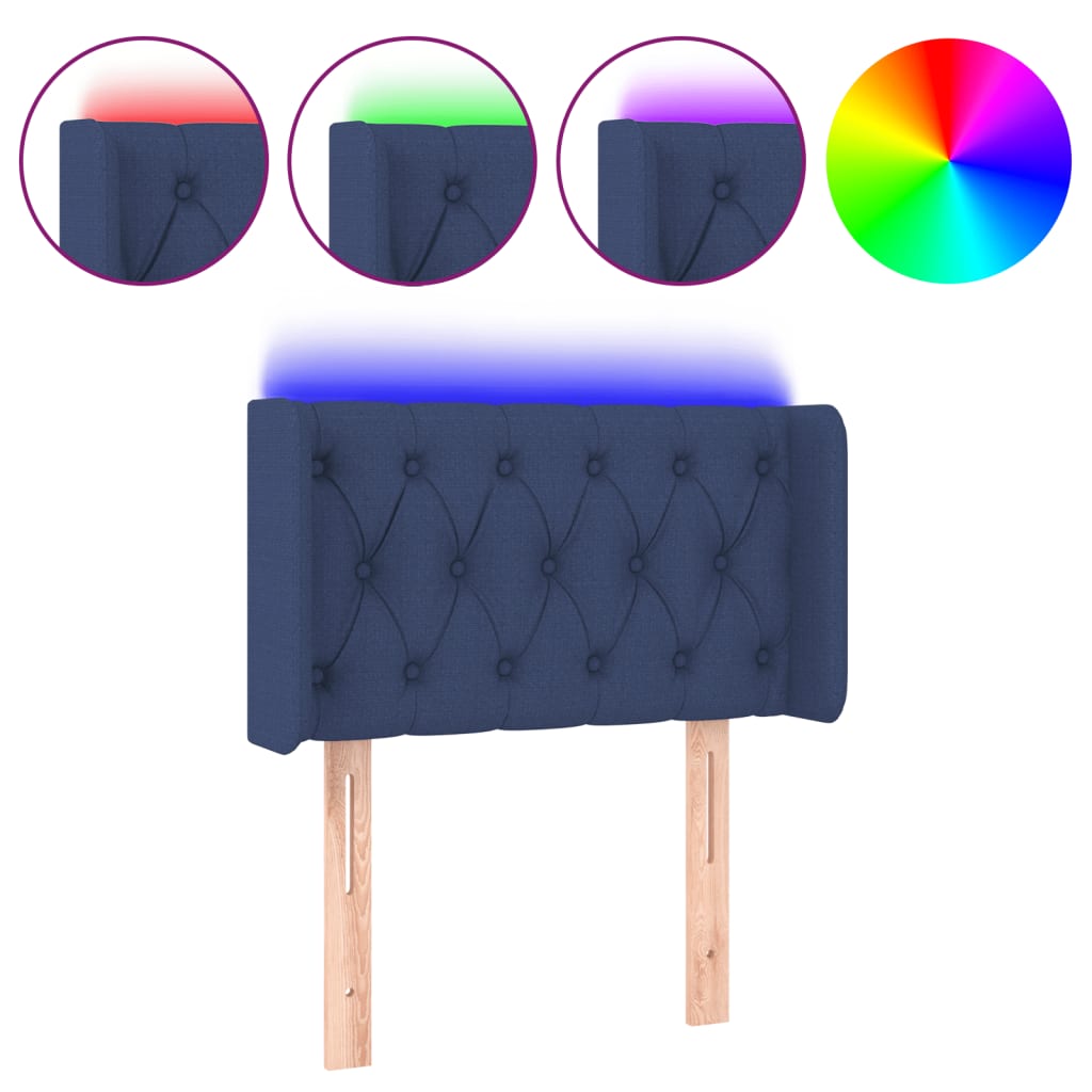 LED uzglavlje plavo 83x16x78/88 cm od tkanine