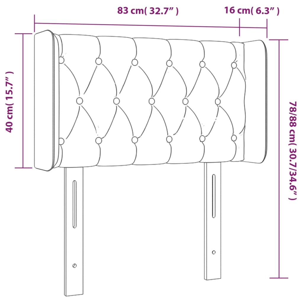 LED uzglavlje plavo 83x16x78/88 cm od tkanine
